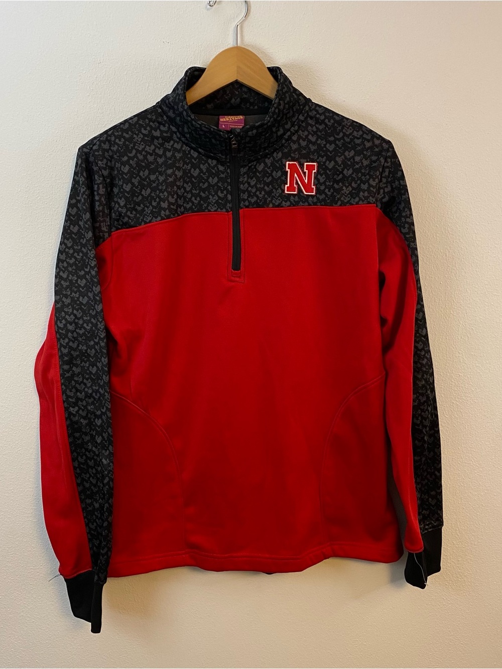 Campus Heritage Nebraska Cornhuskers Red Black 1/4 Zip Jacket Women’s Large